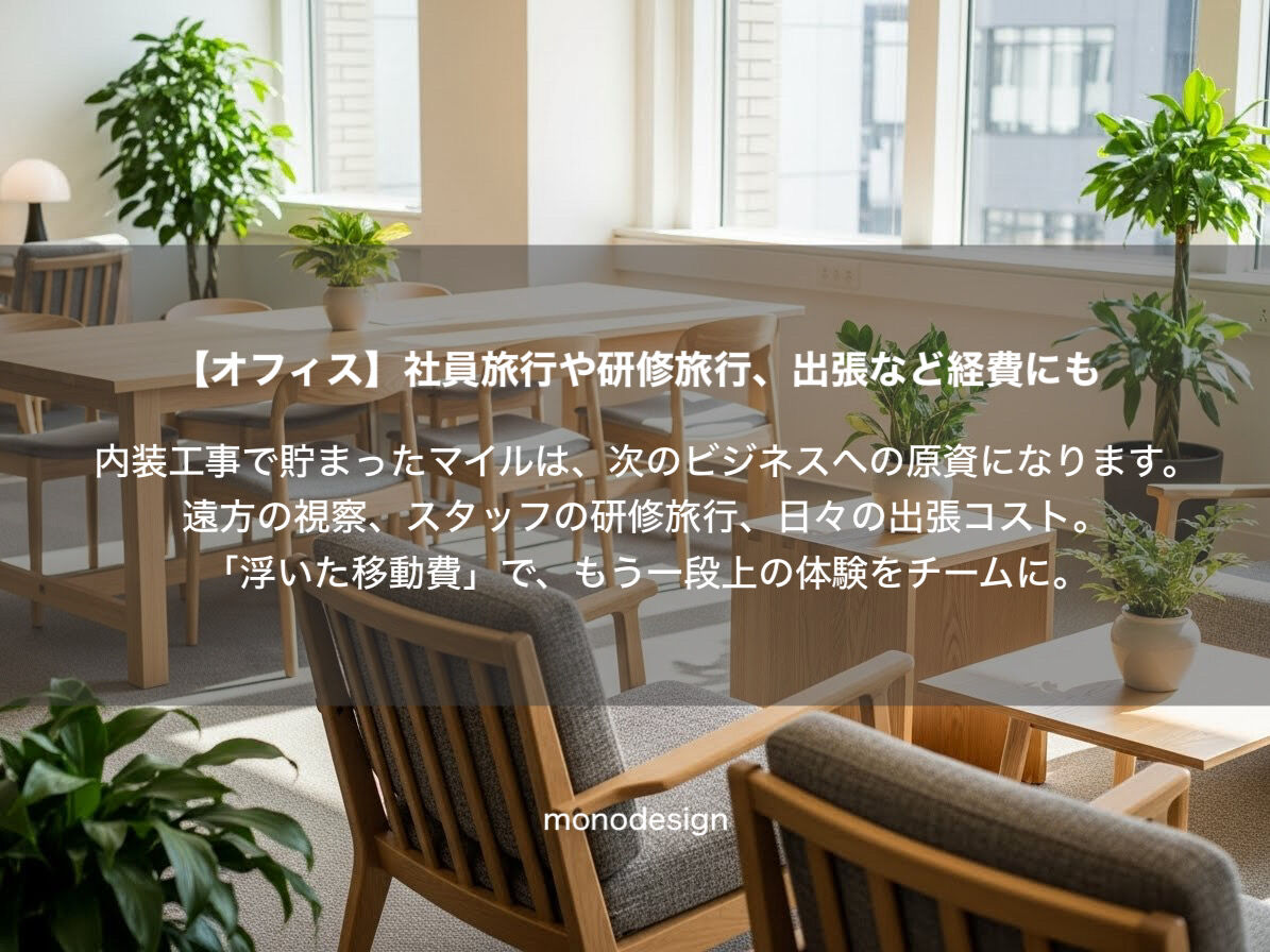 内装費でマイルを貯める！「支払い方法」をデザインして1円も無駄にしない新戦略