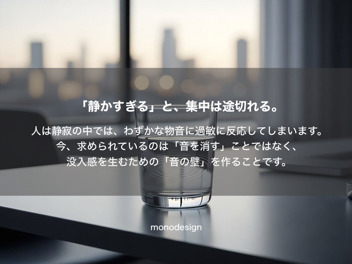 「静かすぎるオフィス」が生産性を下げる？2026年、新常識の「音設計」とは
