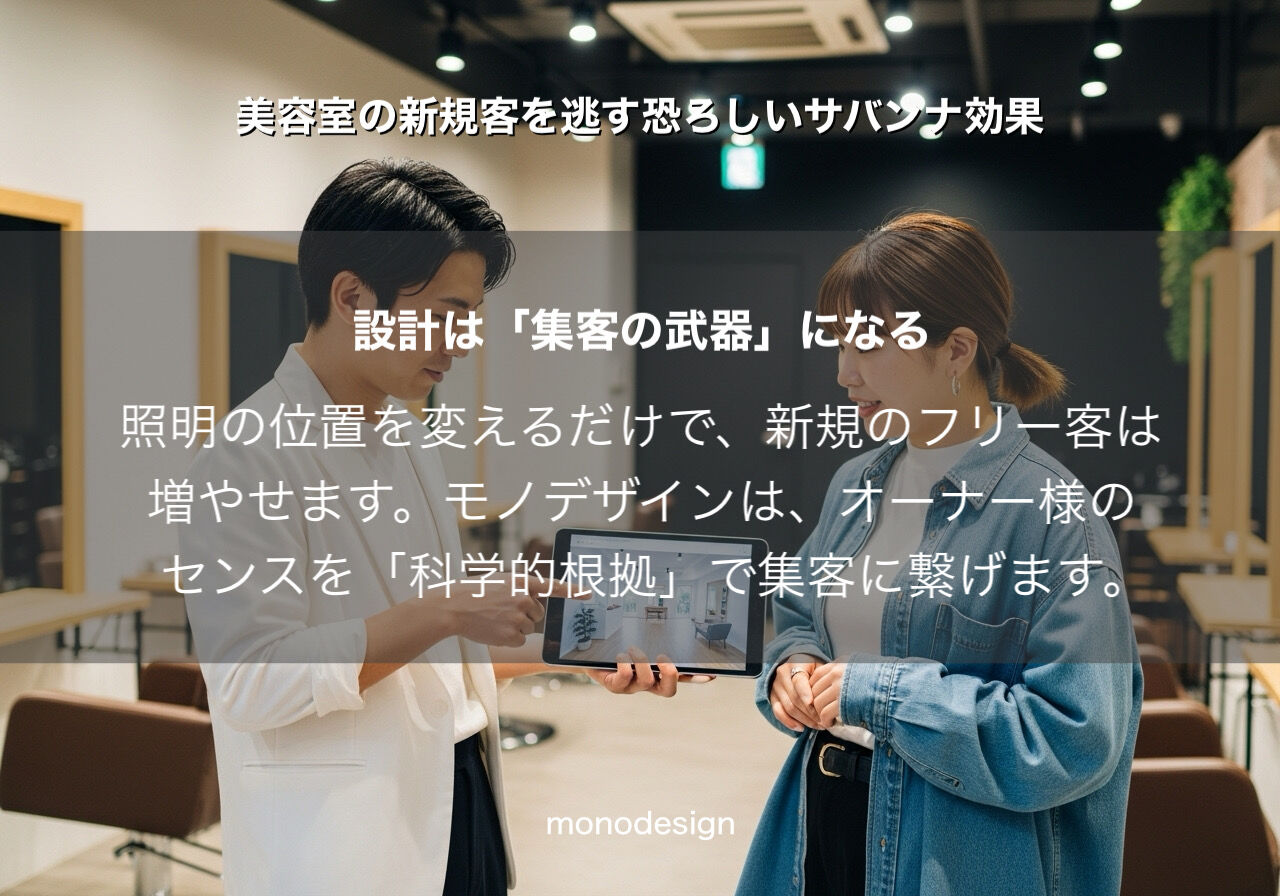 サバンナ効果を知らない設計者が招く、美容室の「外からの不安」という致命傷