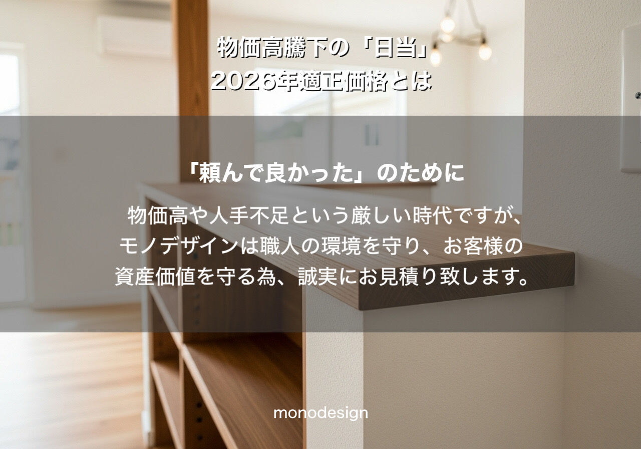上がり続ける「日当」物価高騰下の店舗・住まいづくりでモノデザインが考える誠実な適正価格とは？🤔