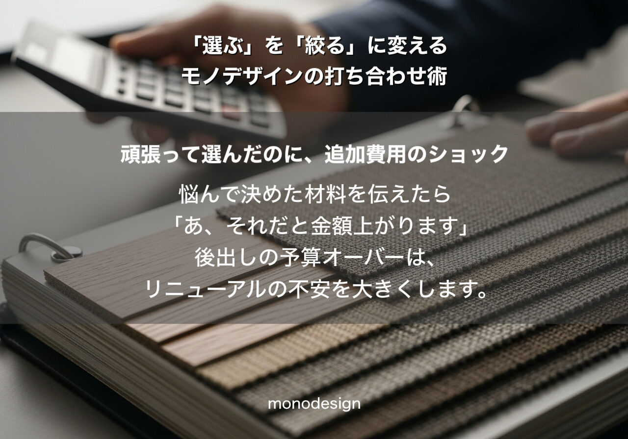 「これ、選んでおいて」…それって無理じゃないですか？リフォーム、リニューアルを成功させる「決め方」の極意