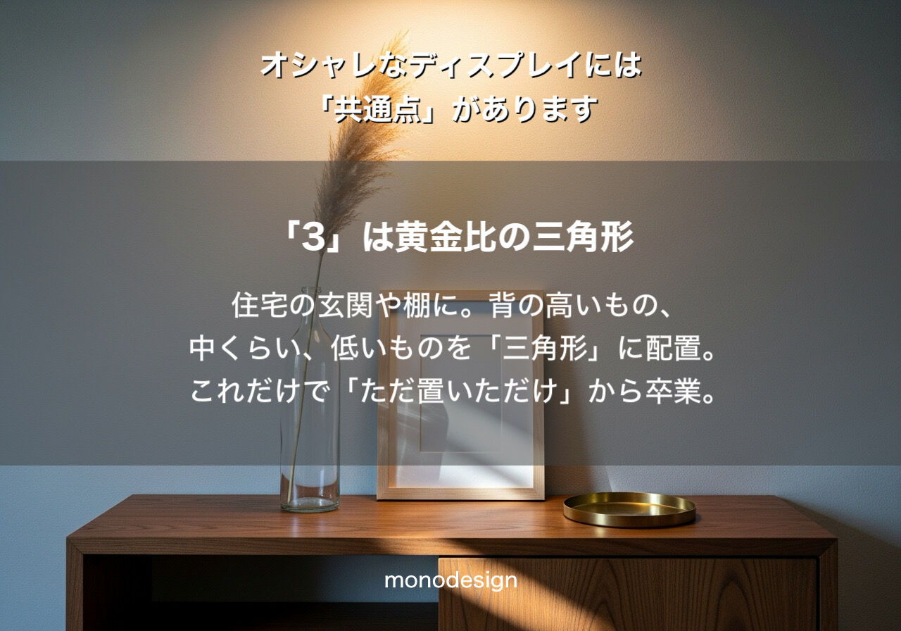 おしゃれな空間の秘密は「3-5-7の法則」にあり！大阪・関西の内装専門モノデザインが解説するディスプレイの魔法✨