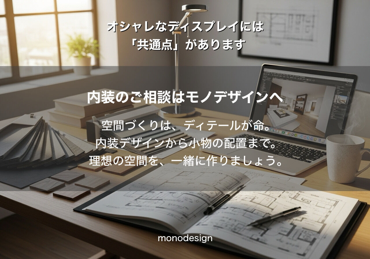 おしゃれな空間の秘密は「3-5-7の法則」にあり！大阪・関西の内装専門モノデザインが解説するディスプレイの魔法✨