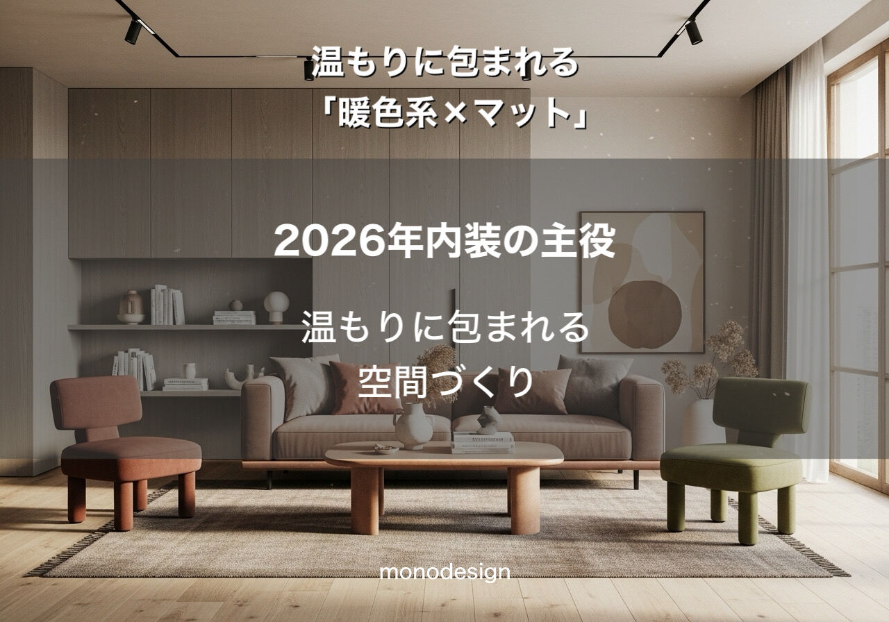2026年最新トレンド！温もりに包まれる「暖色系×マット」で作る理想の内装デザイン