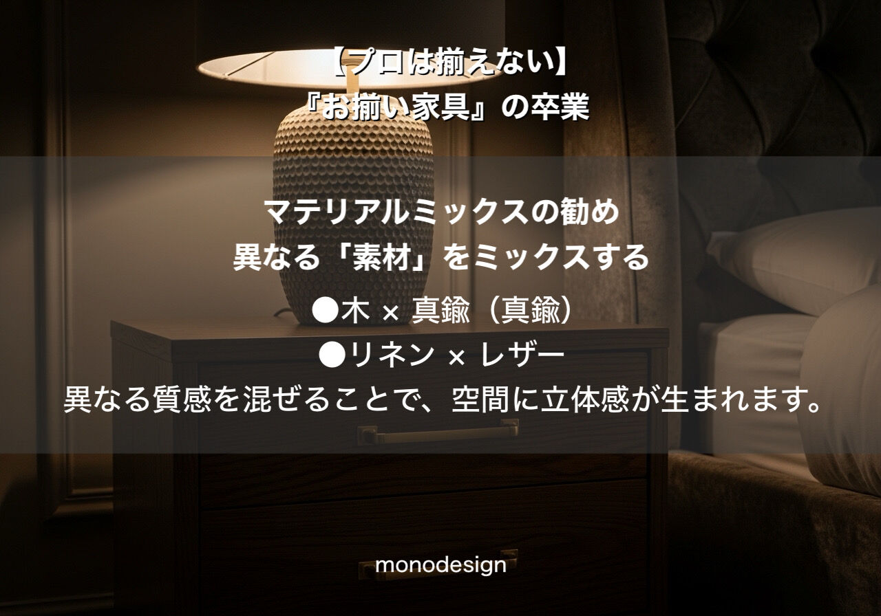 【プロは揃えない】「お揃い家具」を卒業して、自分らしい心地よい寝室を作る方法
