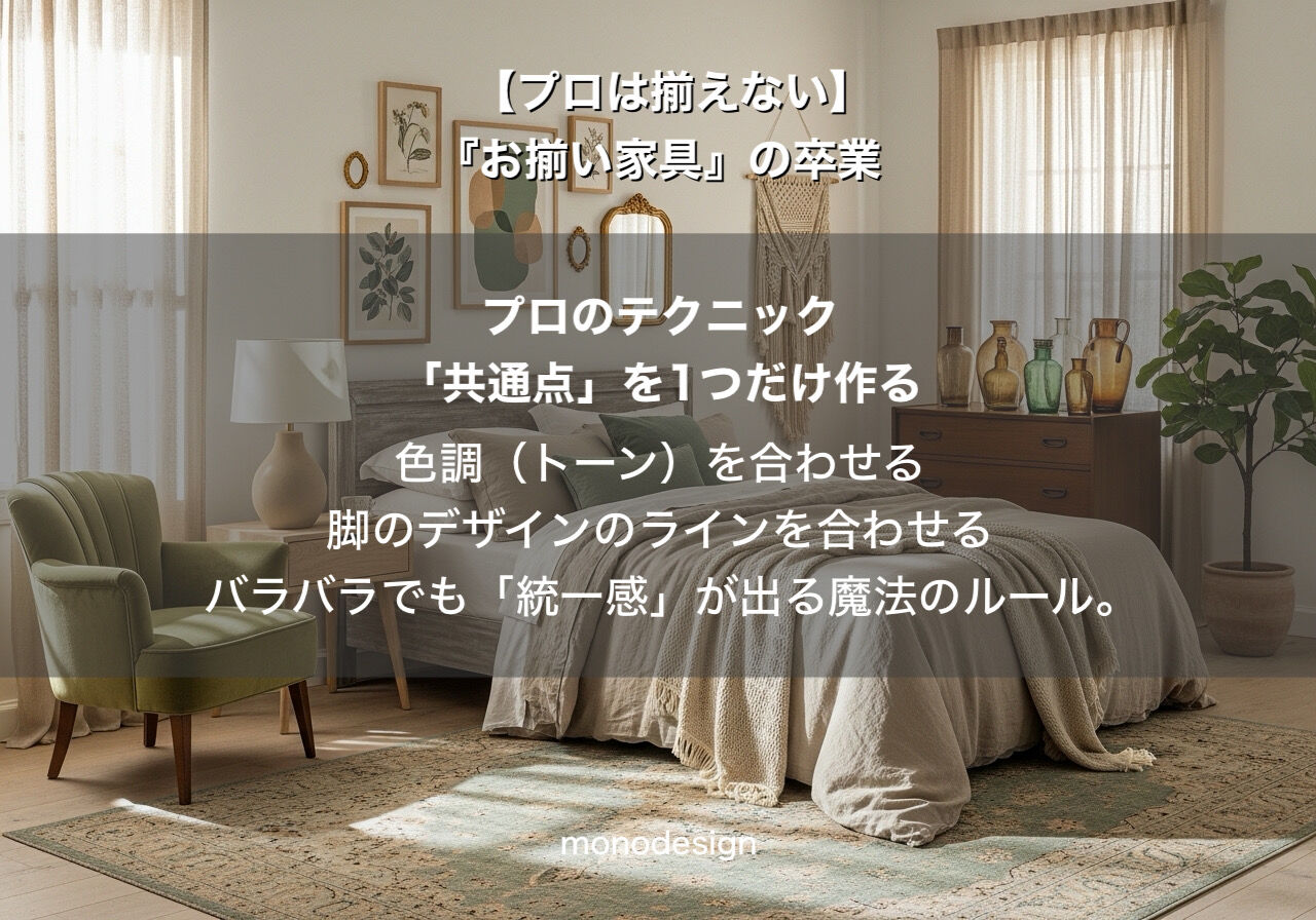 【プロは揃えない】「お揃い家具」を卒業して、自分らしい心地よい寝室を作る方法