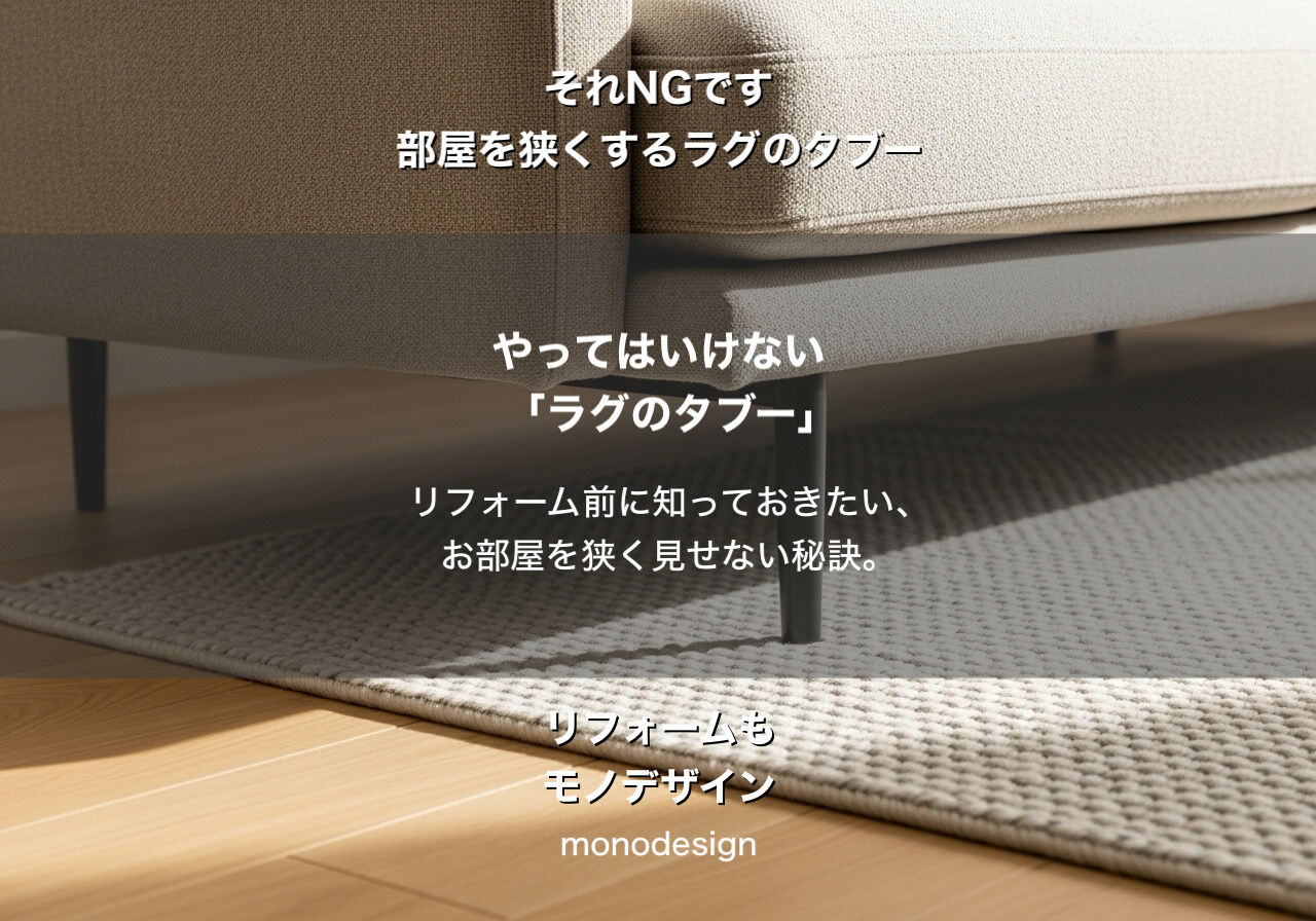 部屋を狭く見せる「ラグのタブー」とは？海外トレンドから学ぶ最新リフォーム術