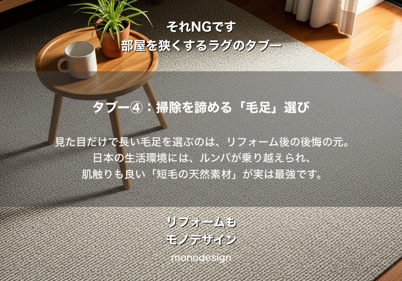 部屋を狭く見せる「ラグのタブー」とは？海外トレンドから学ぶ最新リフォーム術