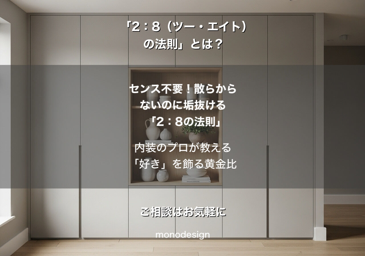 【保存版】部屋が垢抜ける「2：8の法則」とは？大阪の内装プロが教える究極の収納＆デザイン術
