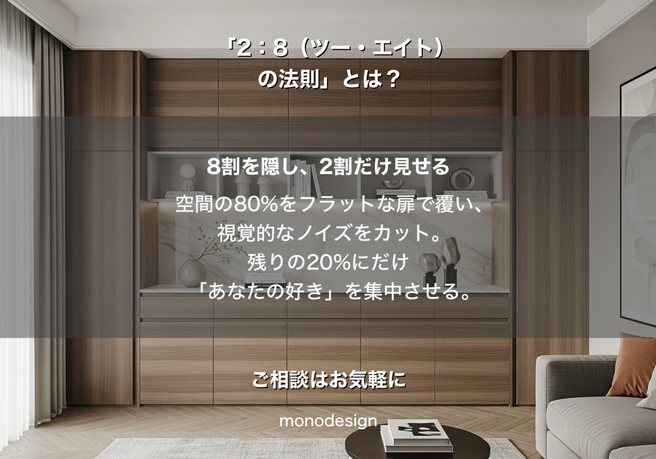 【保存版】部屋が垢抜ける「2：8の法則」とは？大阪の内装プロが教える究極の収納＆デザイン術