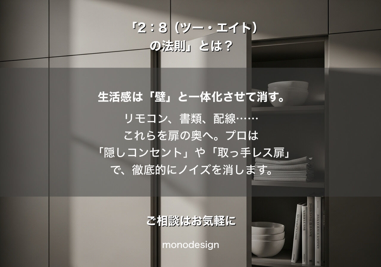【保存版】部屋が垢抜ける「2：8の法則」とは？大阪の内装プロが教える究極の収納＆デザイン術