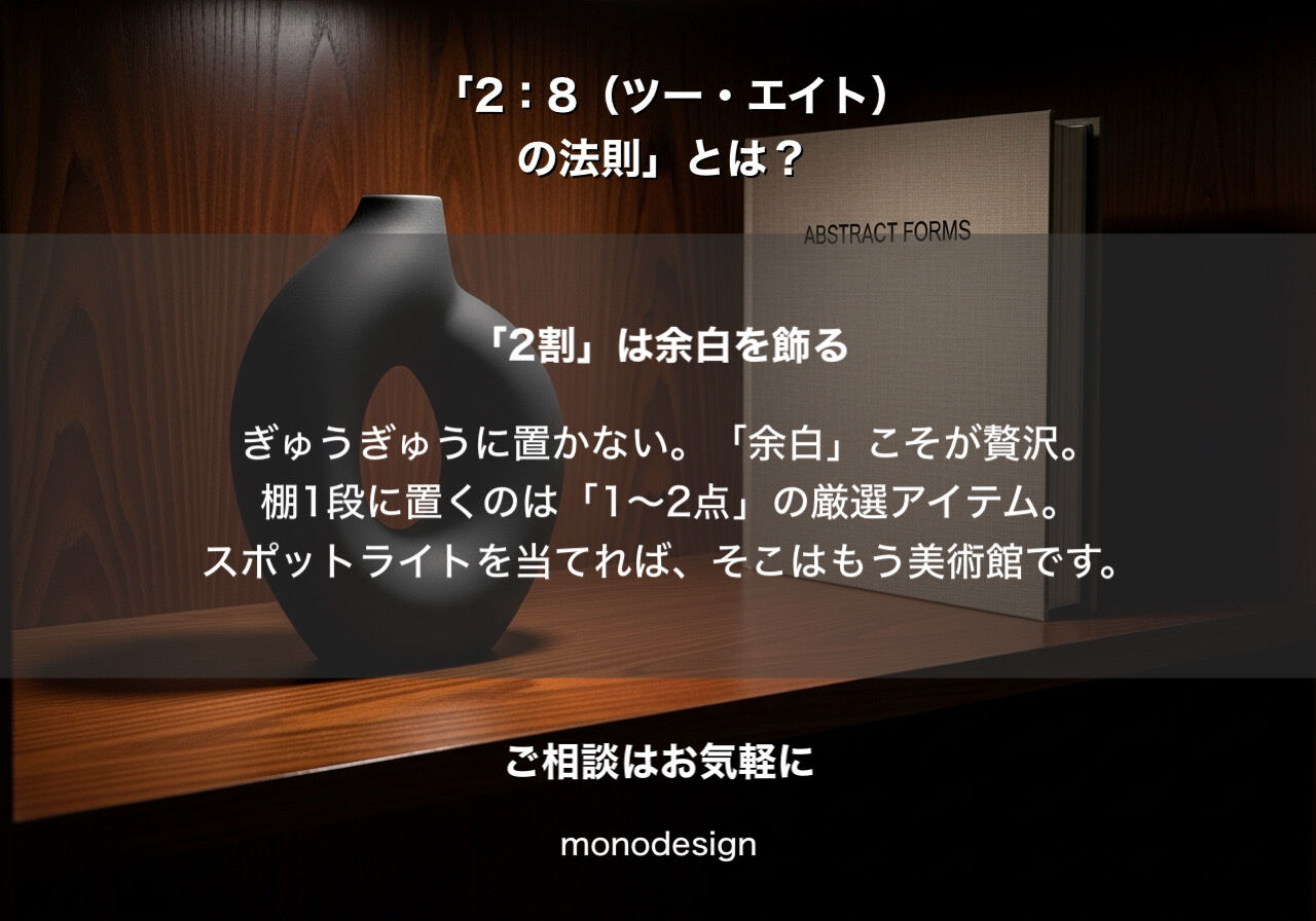 【保存版】部屋が垢抜ける「2：8の法則」とは？大阪の内装プロが教える究極の収納＆デザイン術