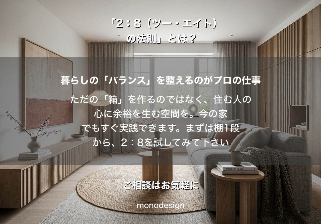 【保存版】部屋が垢抜ける「2：8の法則」とは？大阪の内装プロが教える究極の収納＆デザイン術