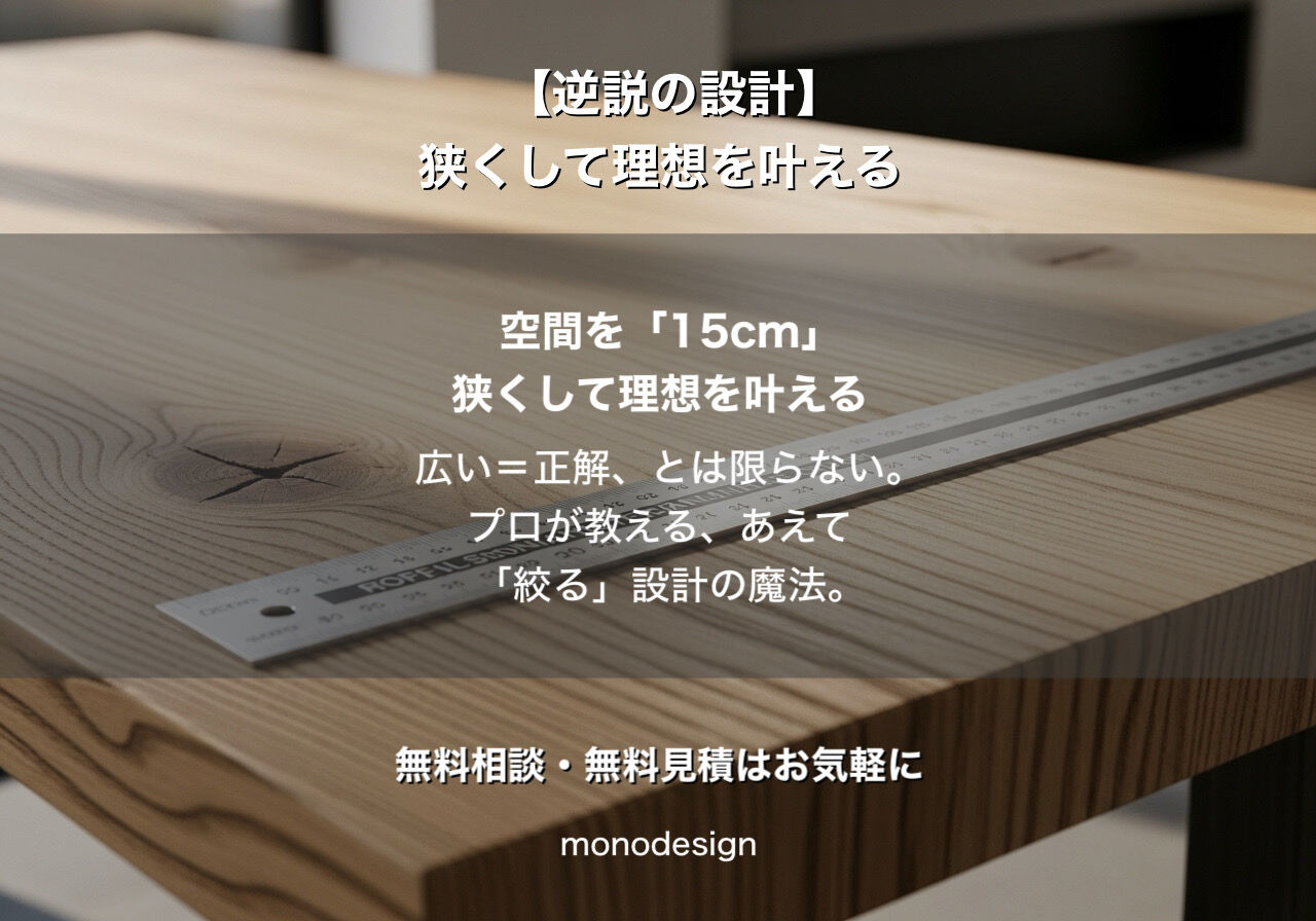 【内装の逆説】「15cm」をあえて狭くする？一級建築士が教える、売上と居心地を最大化する空間設計の魔法