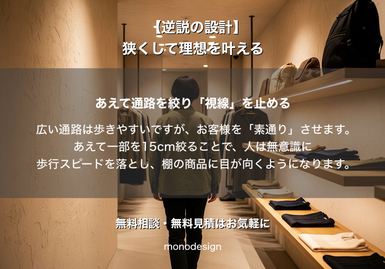 【内装の逆説】「15cm」をあえて狭くする？一級建築士が教える、売上と居心地を最大化する空間設計の魔法