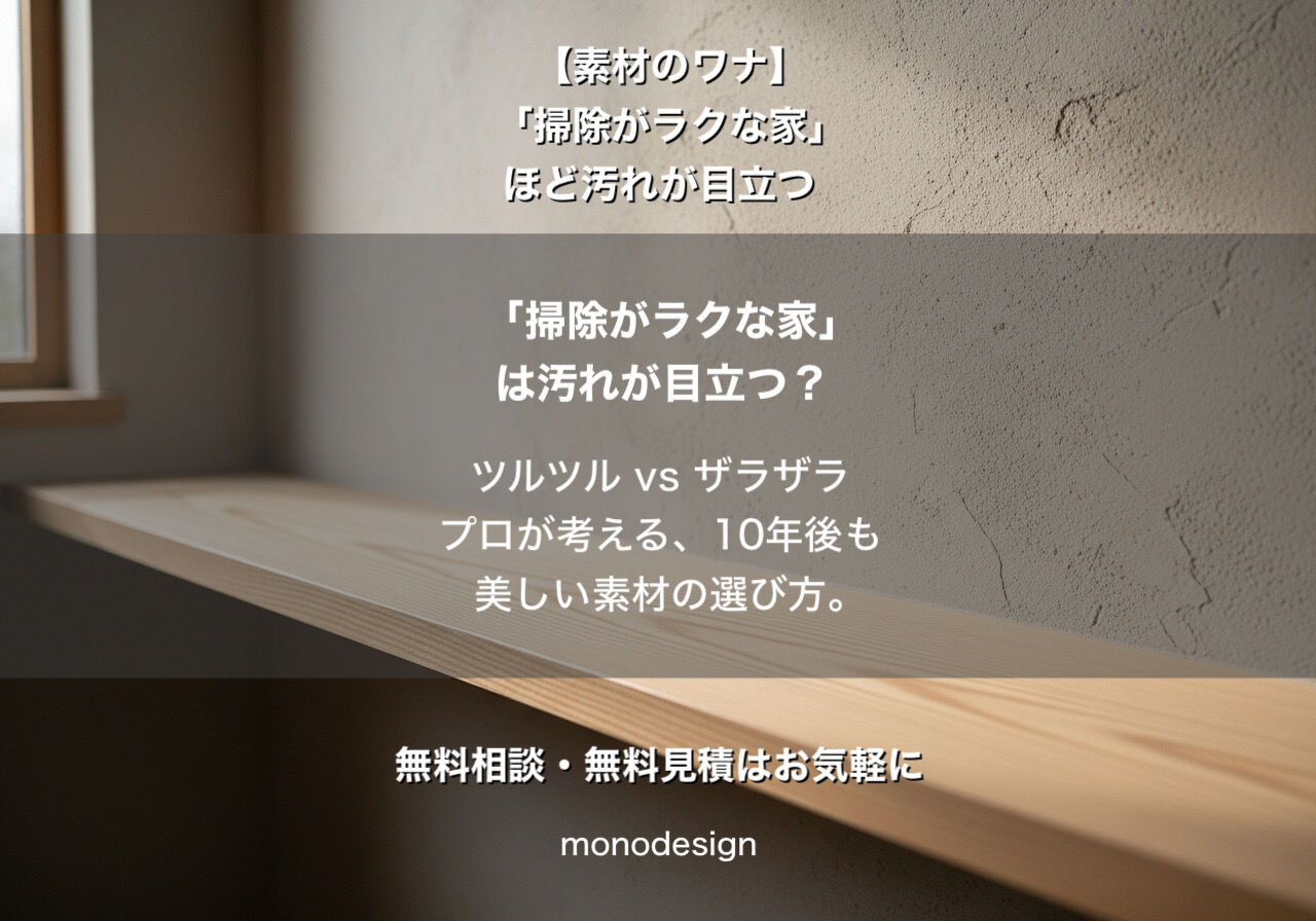 【素材の真実】「掃除がラクな家」を選んだはずが、なぜ汚れが目立つのか？一級建築士が教える「美しく古くなる」逆説の素材選び
