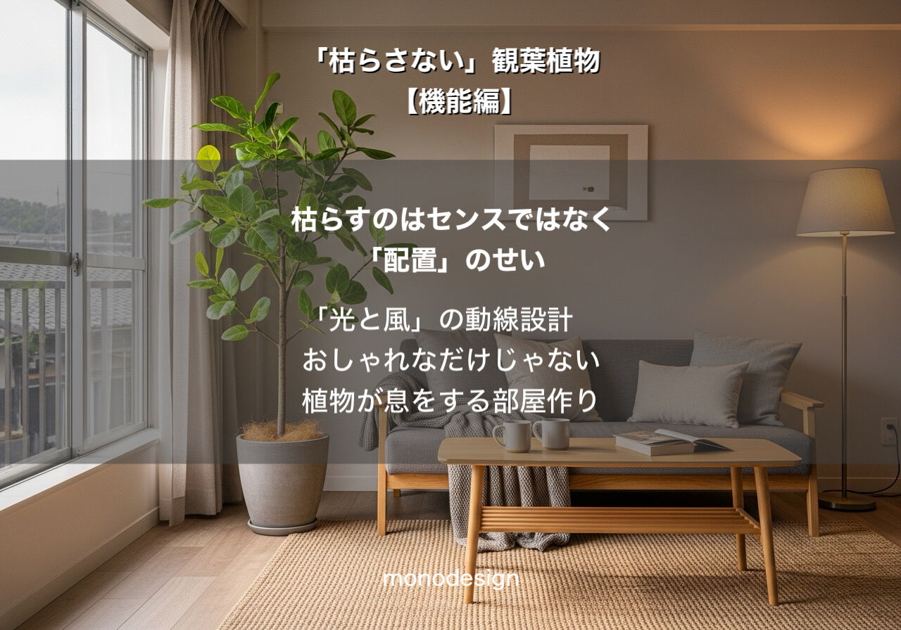 観葉植物【機能編】「光と風の動線」で決まる、枯らさない配置の科学