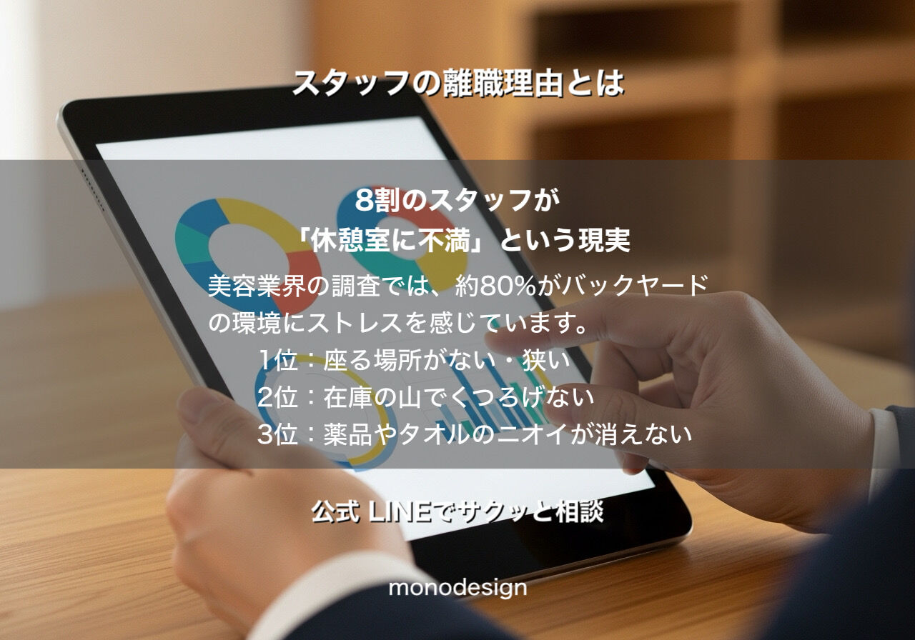 美容師の離職理由は「バックヤード」にあり？8割が不満を抱く現実を、設計力で解決する