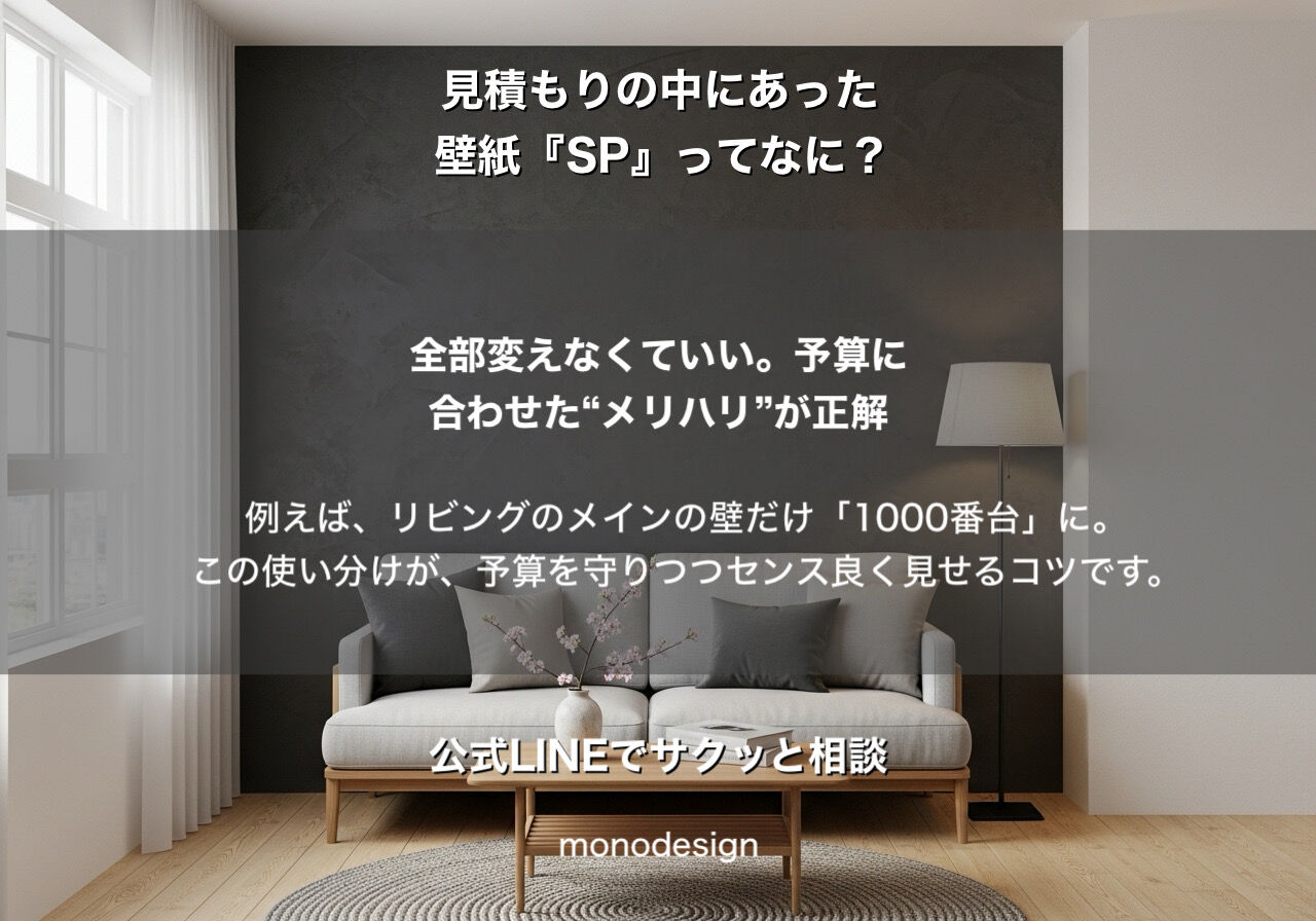 【内装のプロが教える】見積書の「壁紙SP」って何？失敗しない壁紙選びのグレードと賢い使い分け術