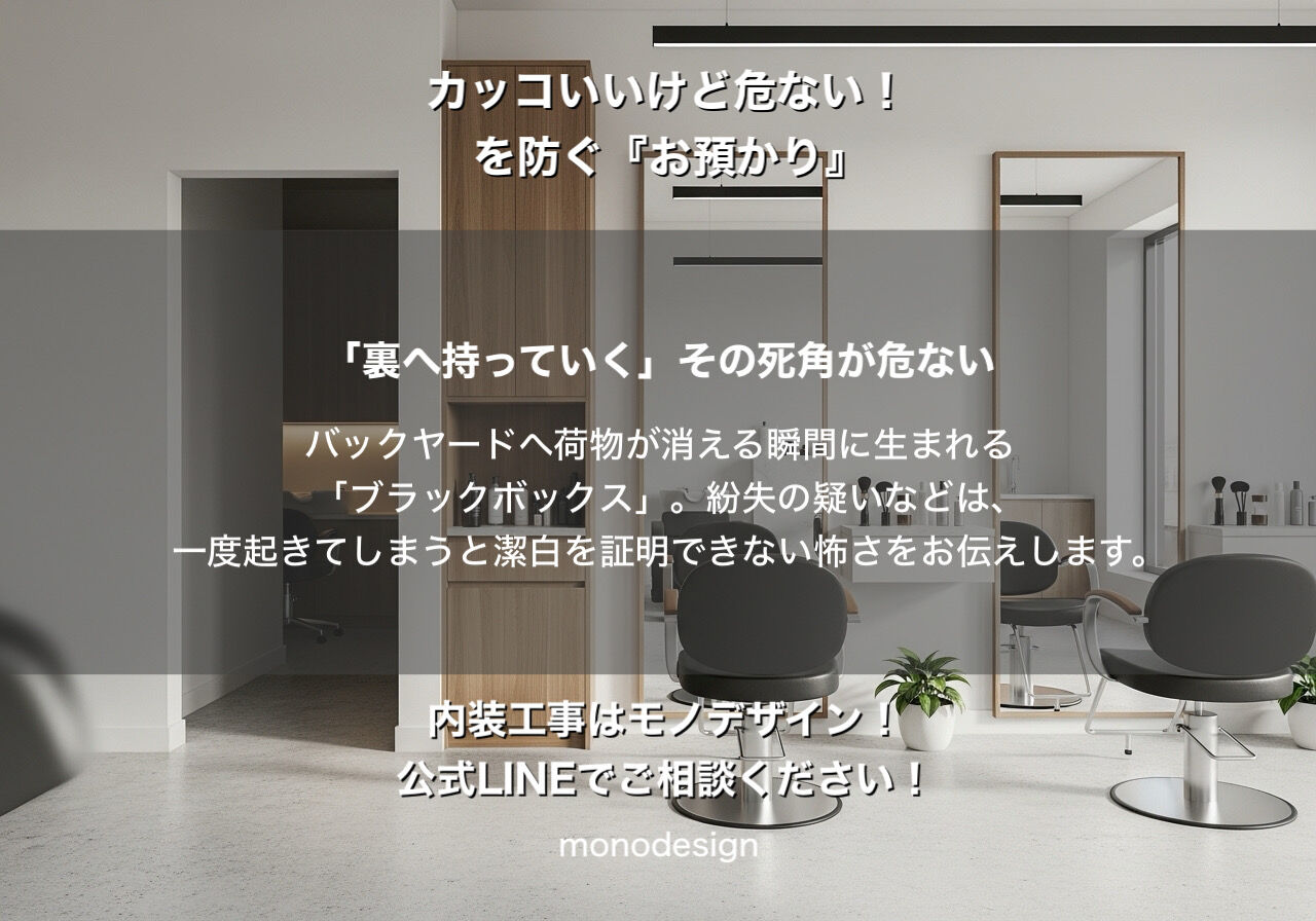 【保存版】美容室の内装デザインで後悔しない！荷物預かりトラブルを防ぐ「クローク設計」の秘訣 ✂️