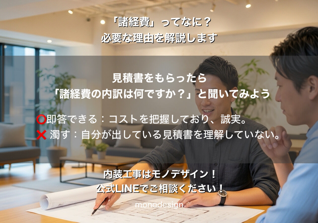 【内装業者が本音で回答】見積書の「諸経費」って何？内訳と、良い業者を見極める「魔法の質問」を徹底解説！
