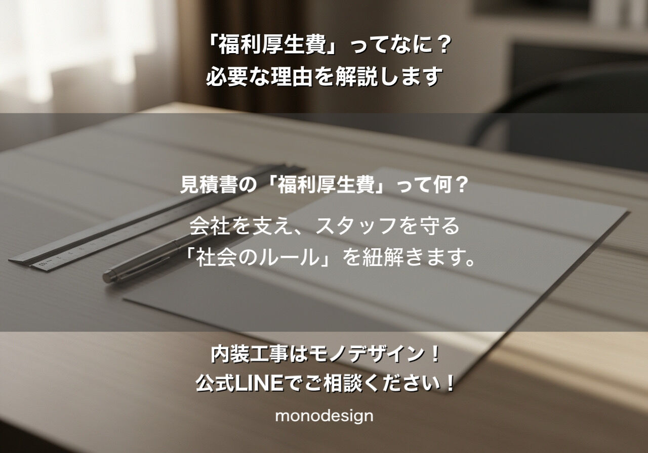 【見積書の謎】見積書にある「福利厚生費」ってなぜ必要？10年続く店づくりのための「誠実なコスト」を徹底解説！
