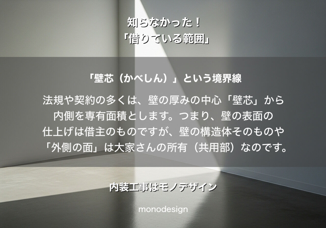 【保存版】店舗オーナーが意外と知らない「借りている範囲」の真実。壁芯・共用部・看板のルールを一級建築士が徹底解説！