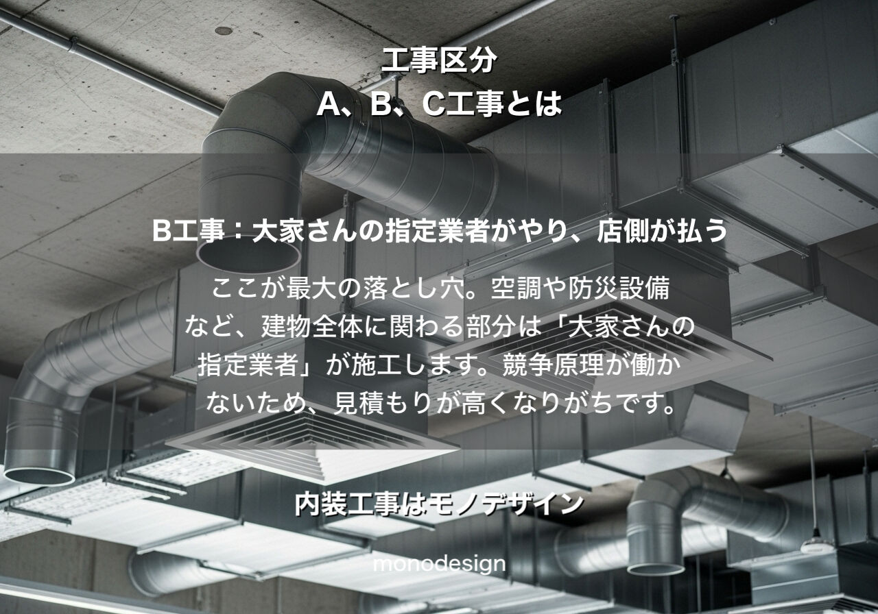 【保存版】店舗内装の見積もりが「倍」になる！？A・B・C工事の区分を知って賢く開業。大阪の一級建築士が徹底解説！