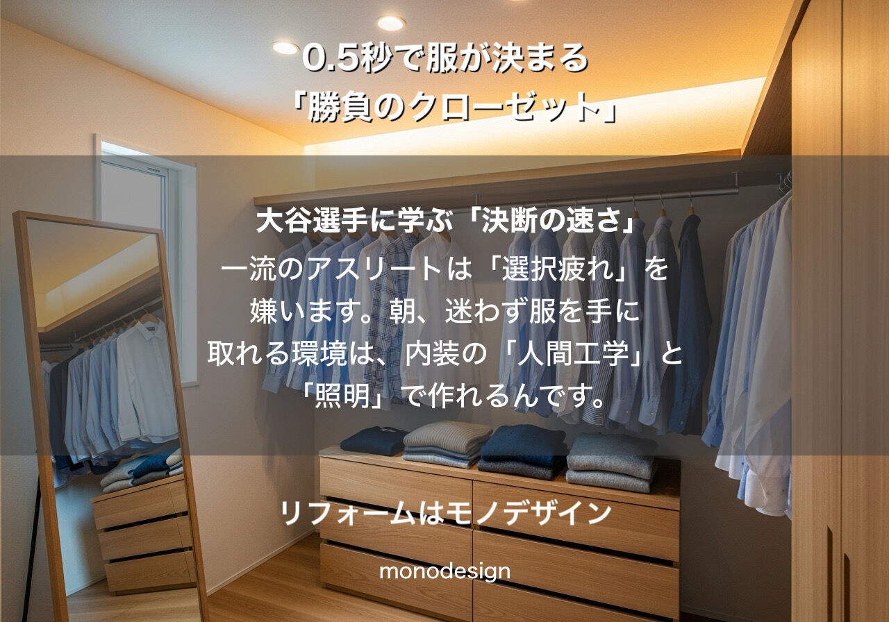 【MLB開幕】大谷翔平に学ぶ「決断の速さ」を作る内装術。0.5秒で服が決まる「勝負のクローゼット」の秘密 ⚾️