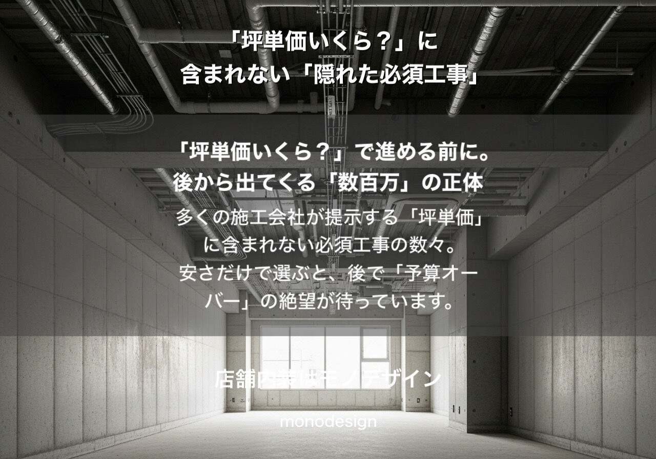 【保存版】美容室開業の「坪単価」に騙されない！プロが教える「見積書から消えた数百万円」の正体