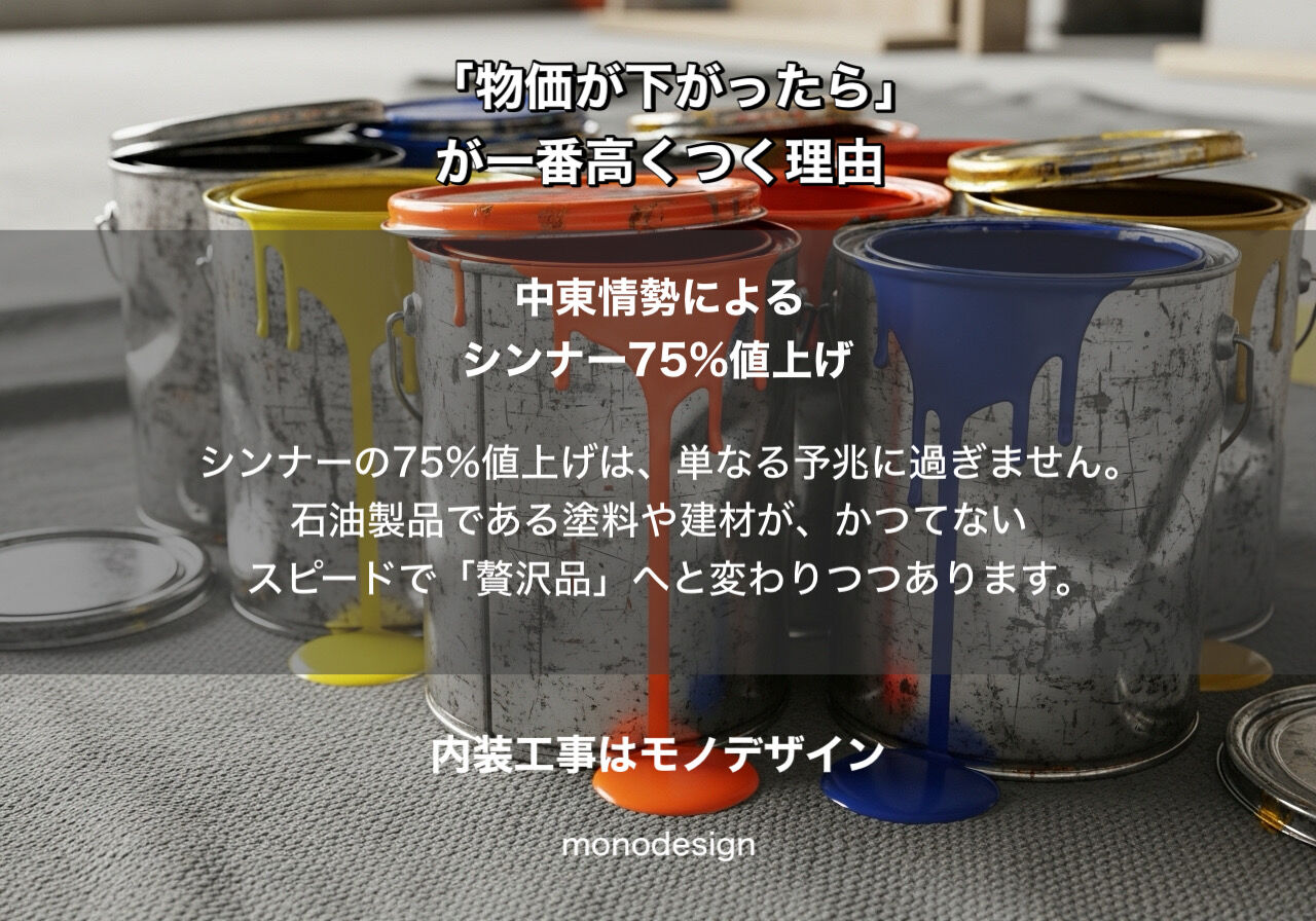 【緊急提言】「中東情勢が落ち着いたら」が、リフォームを一番高くする。内装現場から見える「2026年の真実」