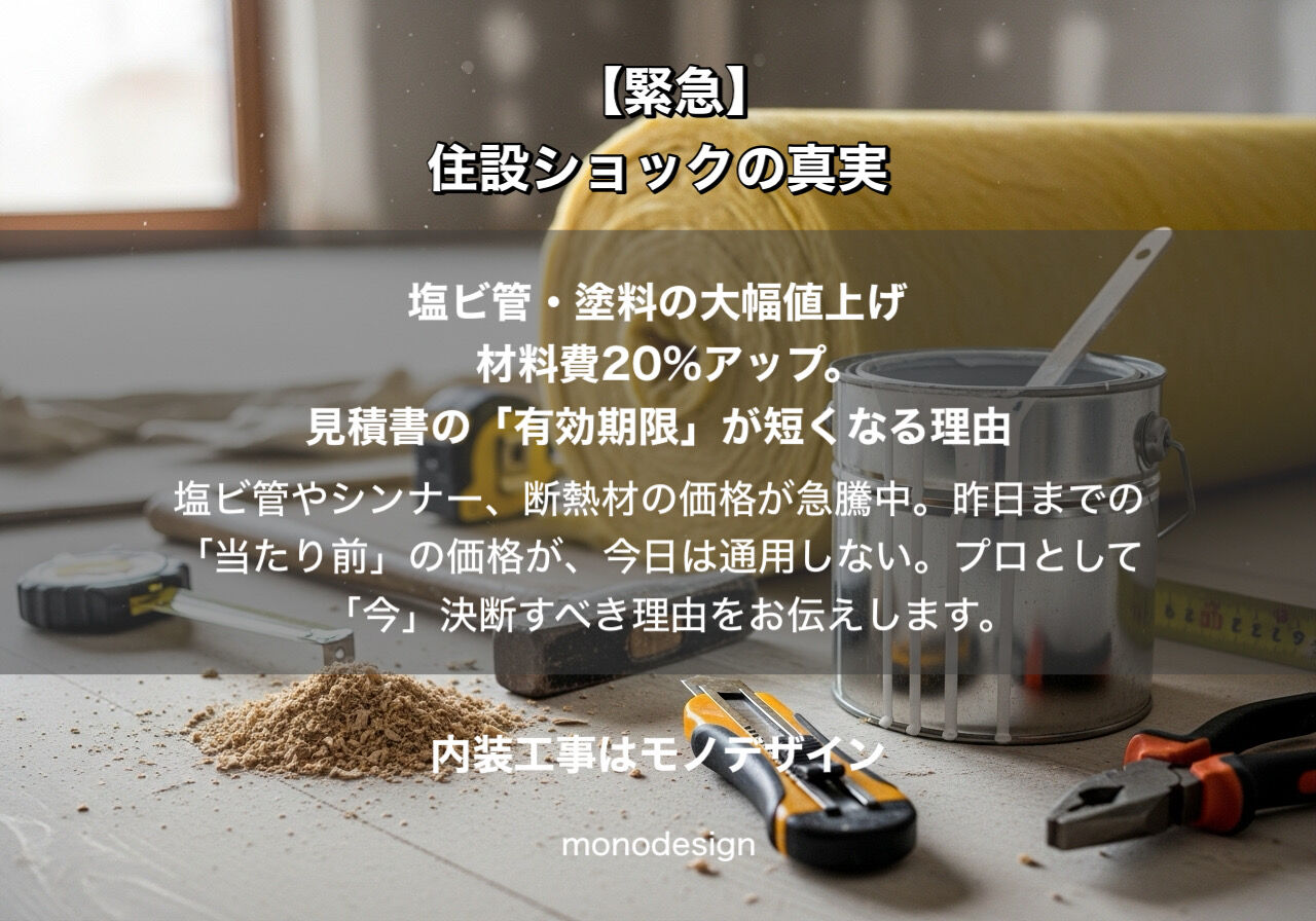 【緊急特報】中東有事が直撃。2026年、日本の内装工事が「完全停止」する前に知るべき真実