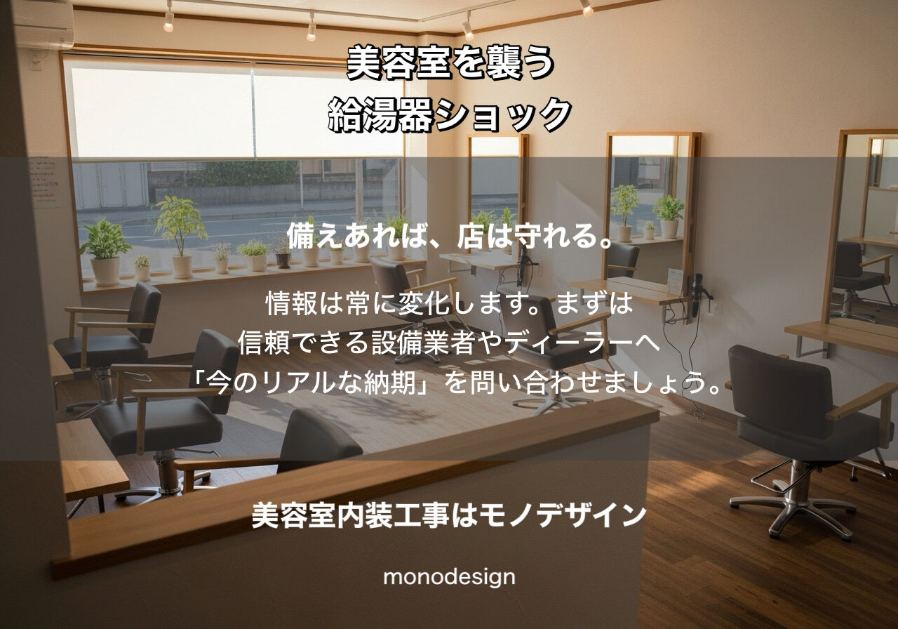 【緊急提言】2026年「美容室にお湯が出なくなる？」住設ショック再来の真実と生き残り戦略