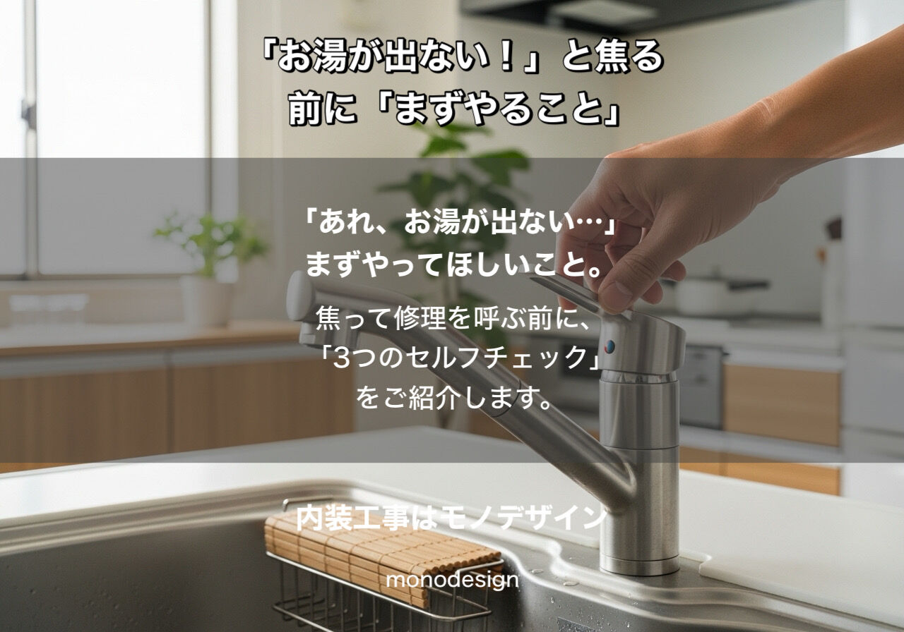 お湯が出ない！と焦る前に。私たちモノデザインが伝えたい「住まいのセルフチェック」とこれからの暮らし