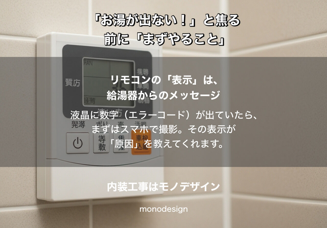 お湯が出ない！と焦る前に。私たちモノデザインが伝えたい「住まいのセルフチェック」とこれからの暮らし