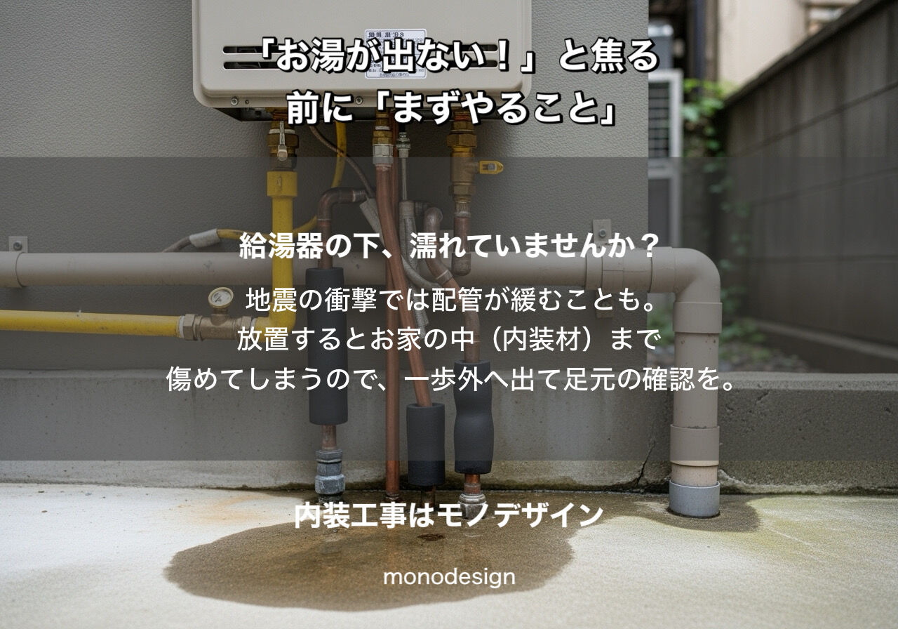 お湯が出ない！と焦る前に。私たちモノデザインが伝えたい「住まいのセルフチェック」とこれからの暮らし