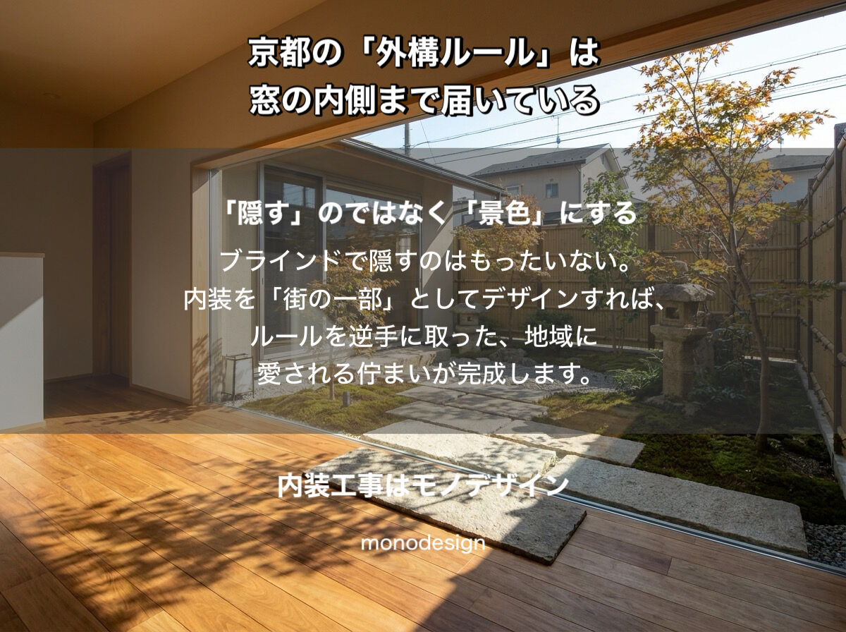 【京都の美容室設計】窓の中は「外構」だった？景観条例の盲点と、私たちが提案する「境界のないデザイン」