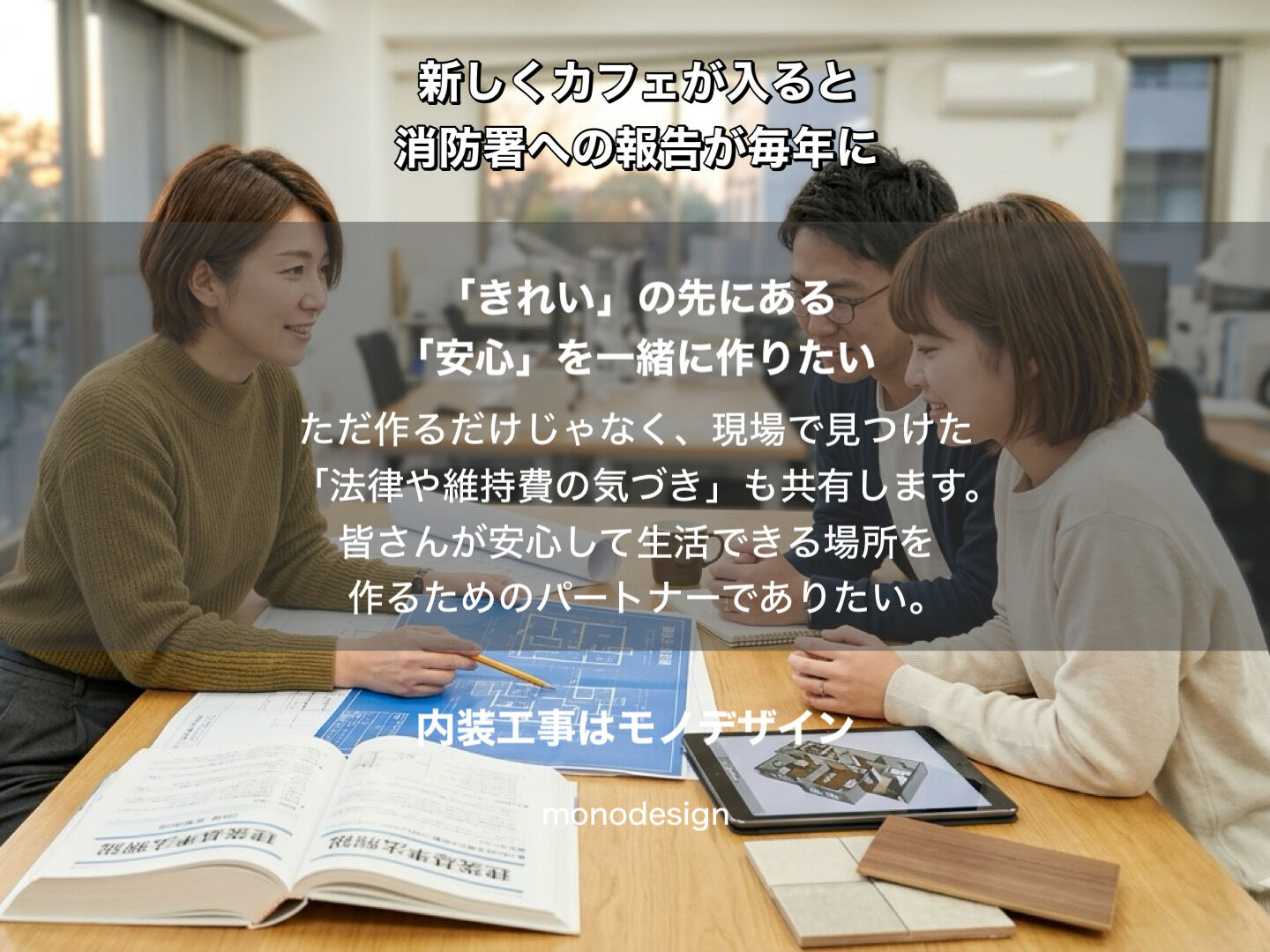 カフェができたら美容室の維持費が上がる？私たちモノデザインが教える「ビルの運命共同体」と消防法・保険の真実