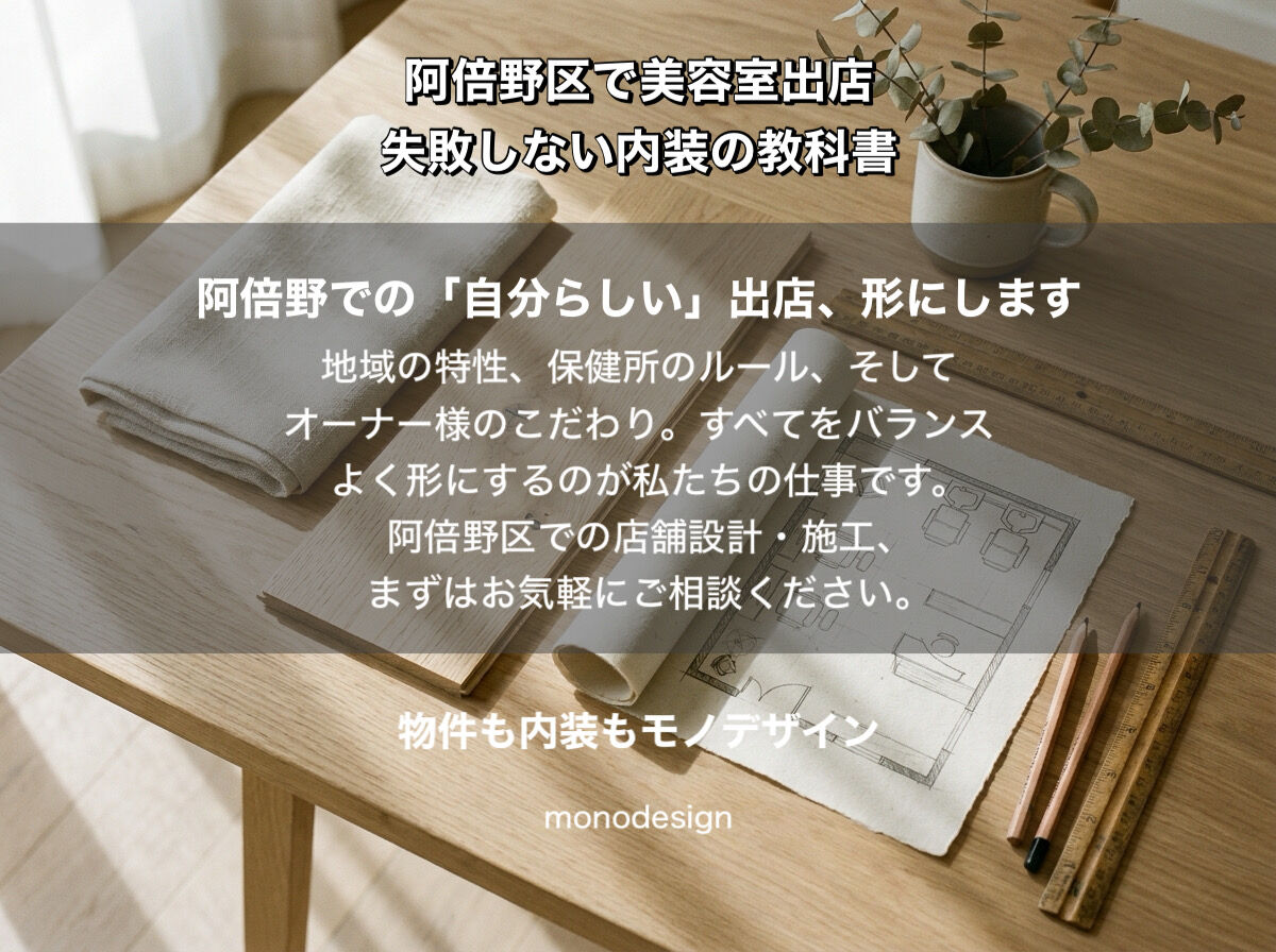 【阿倍野区】美容室開業の完全ガイド｜内装のプロが教えるエリア別戦略と失敗しない店作り