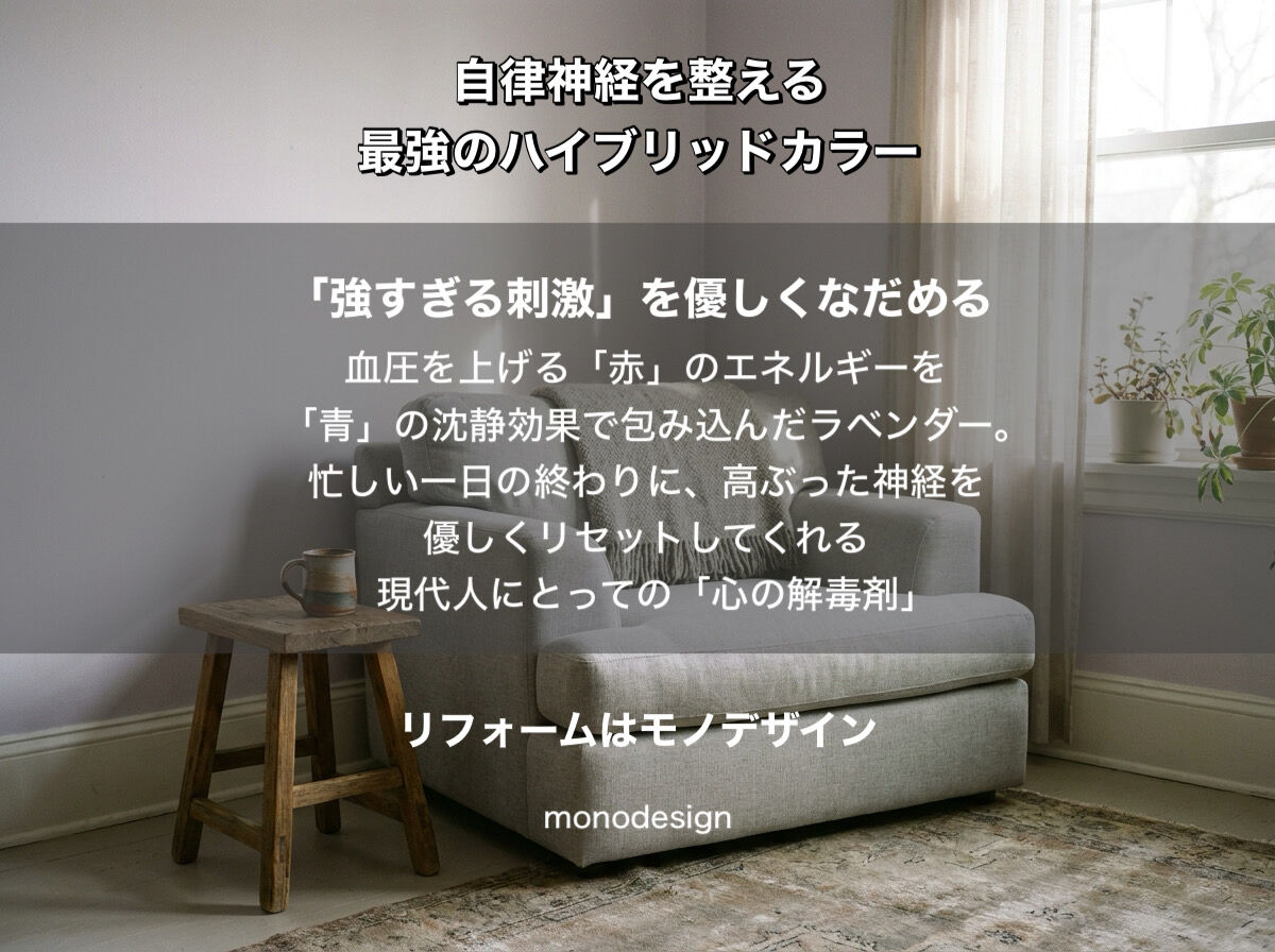 「赤」の闘争と「青」の静寂。その間にある、心を守る色。ラベンダーがもたらす「色彩リフォーム」の科学🌿