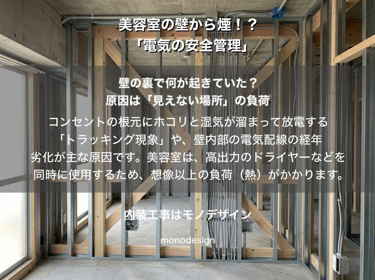 美容室の壁から白煙！？トラブルから学ぶサロンの電気安全管理と失敗しない空間設計の全技術
