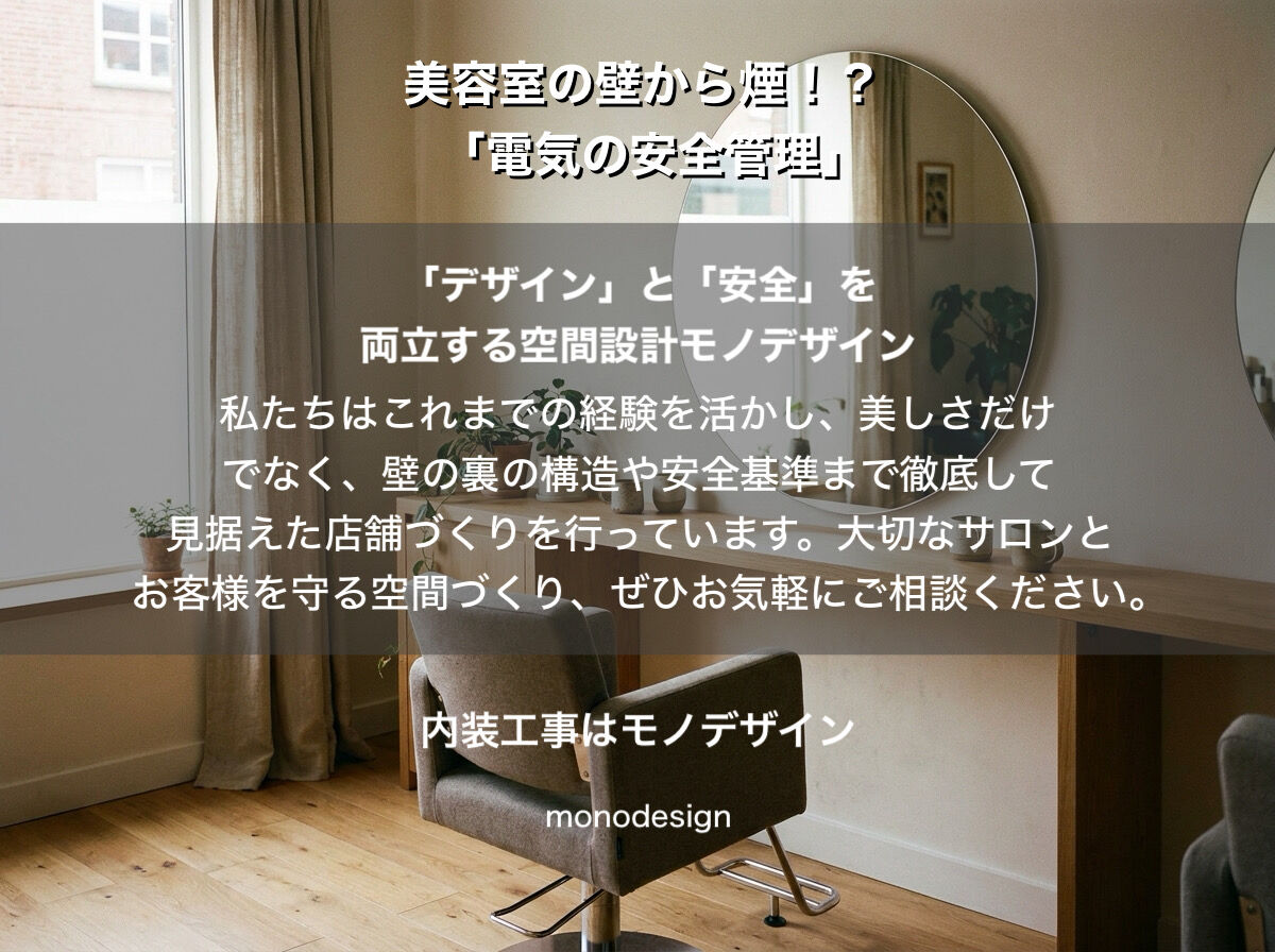 美容室の壁から白煙！？トラブルから学ぶサロンの電気安全管理と失敗しない空間設計の全技術