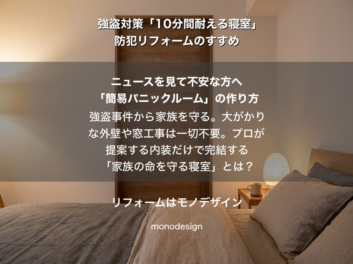 大阪で店舗・住宅の強盗対策を考える「10分間耐える寝室」に仕上げる防犯内装デザインと電気設備の工夫