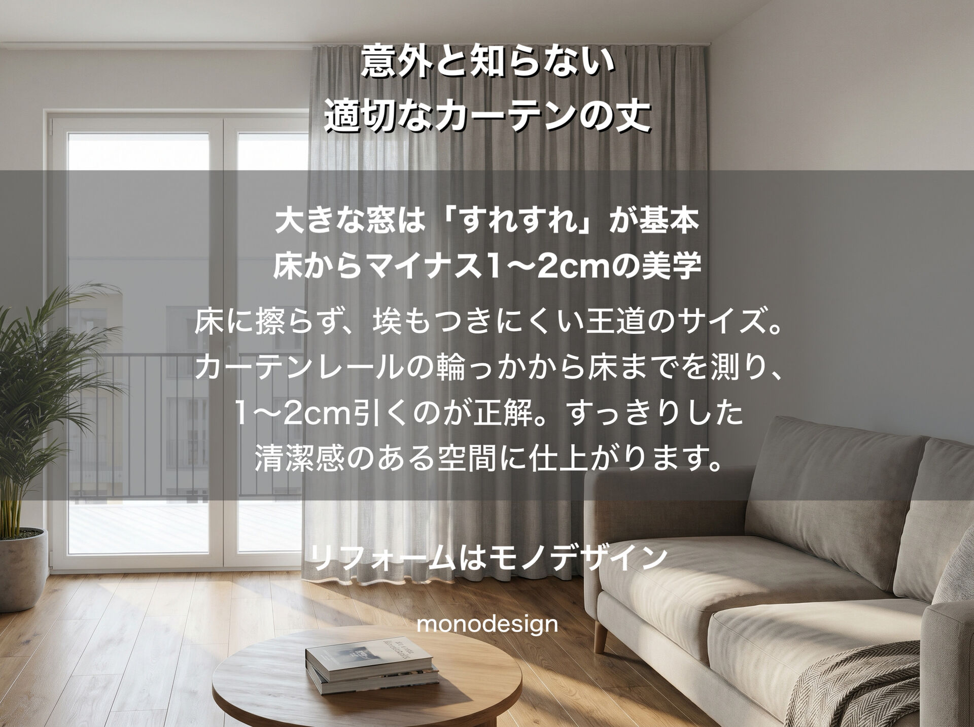 大阪の内装工事・リフォームデザインのプロが教える！失敗しない「適切なカーテンの丈」と窓まわりの黄金比率✨