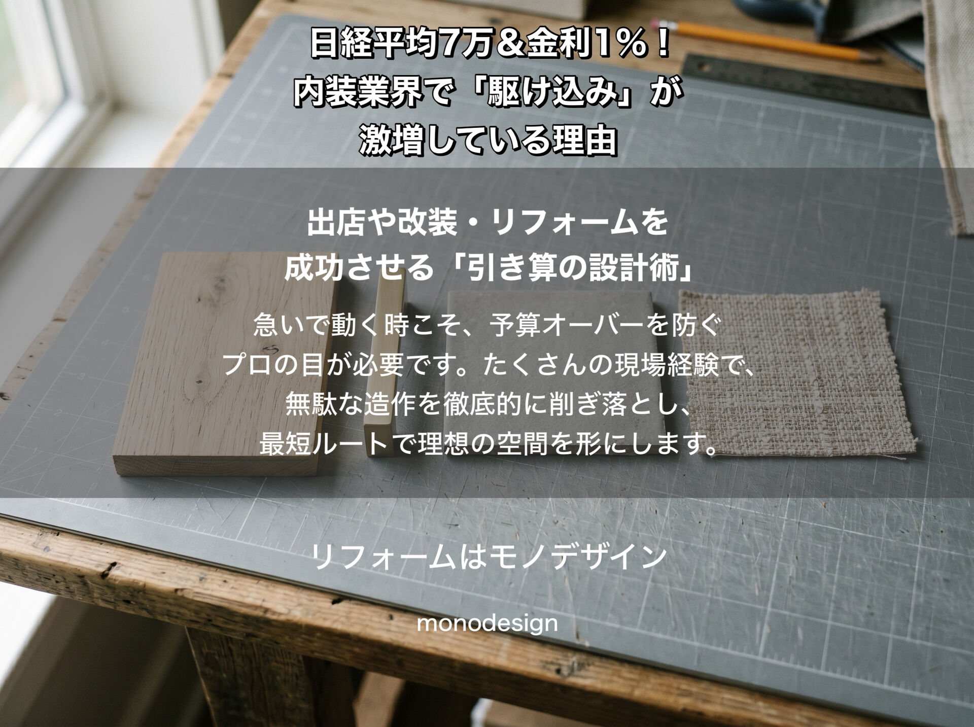 株高7万＆金利1％！大阪の内装工事・リフォームを今すぐ急ぐべき理由と対応策