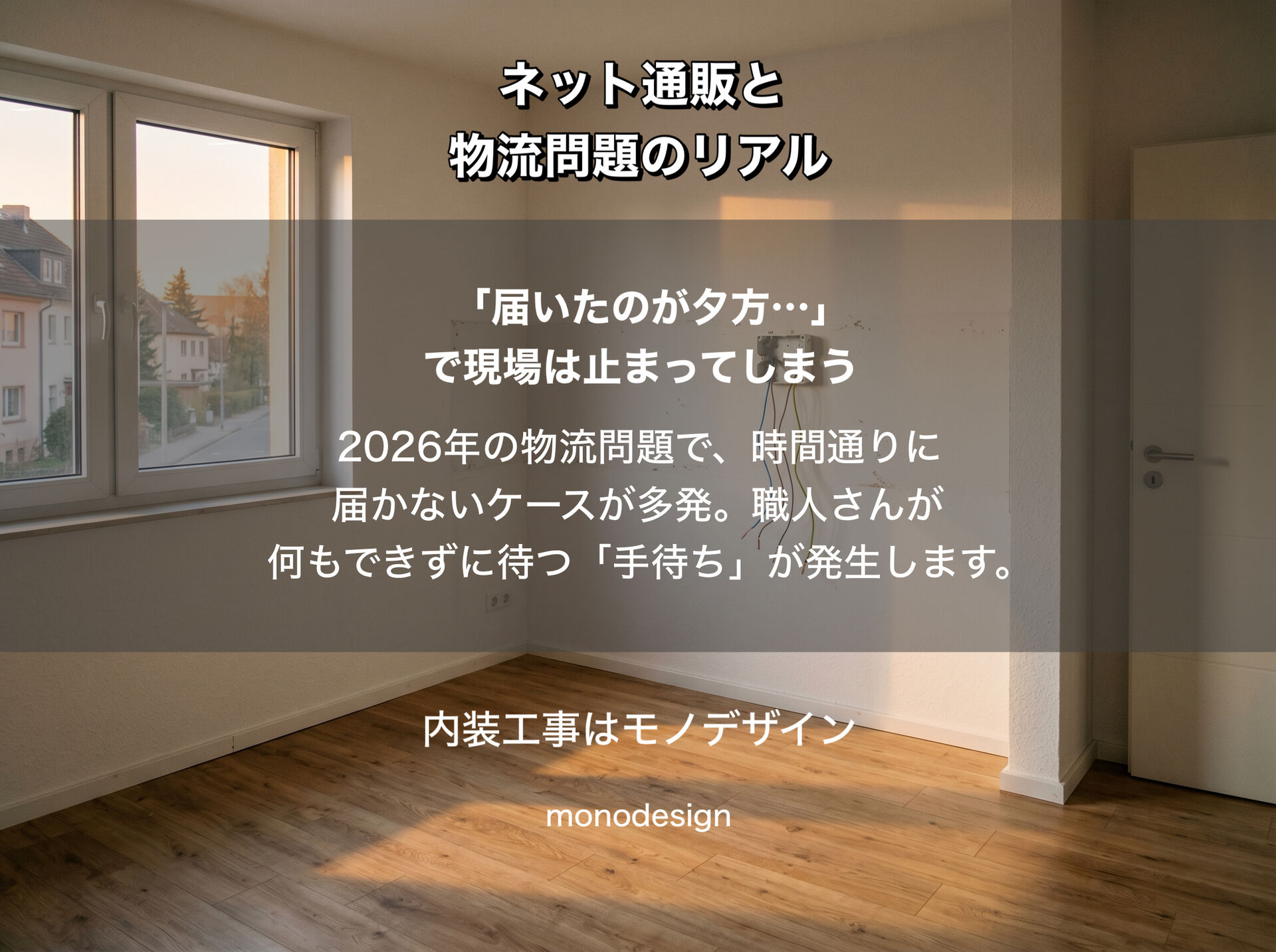 【物流問題】施主支給の落とし穴！ネット通販と物流問題が内装工事を狂わせる理由と賢い回避策