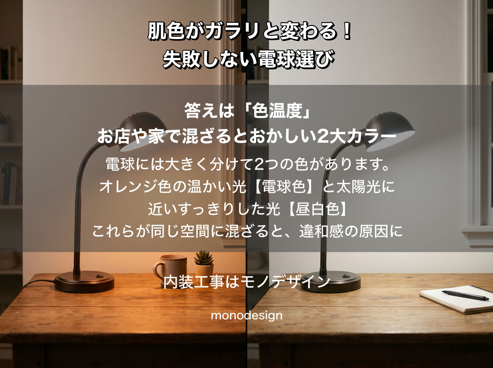 買ってきた電球を付けたら「あれ？」を防ぐ！店舗・住宅の価値を左右する「色温度」の基本と失敗しない照明設計✨