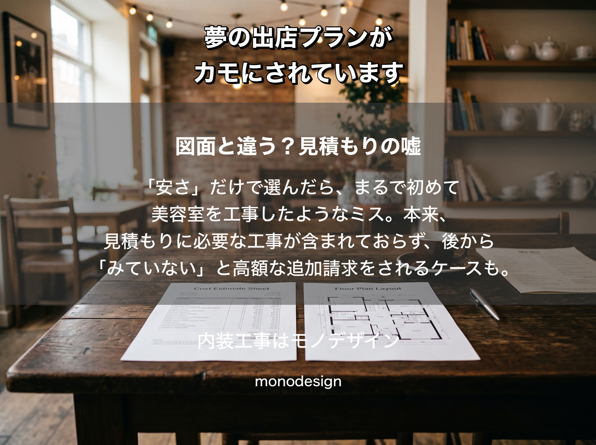 美容室開業コンサル・内装の「闇」に騙されないで！大阪で失敗しない店舗デザインと嘘のない内装業者の見極め方