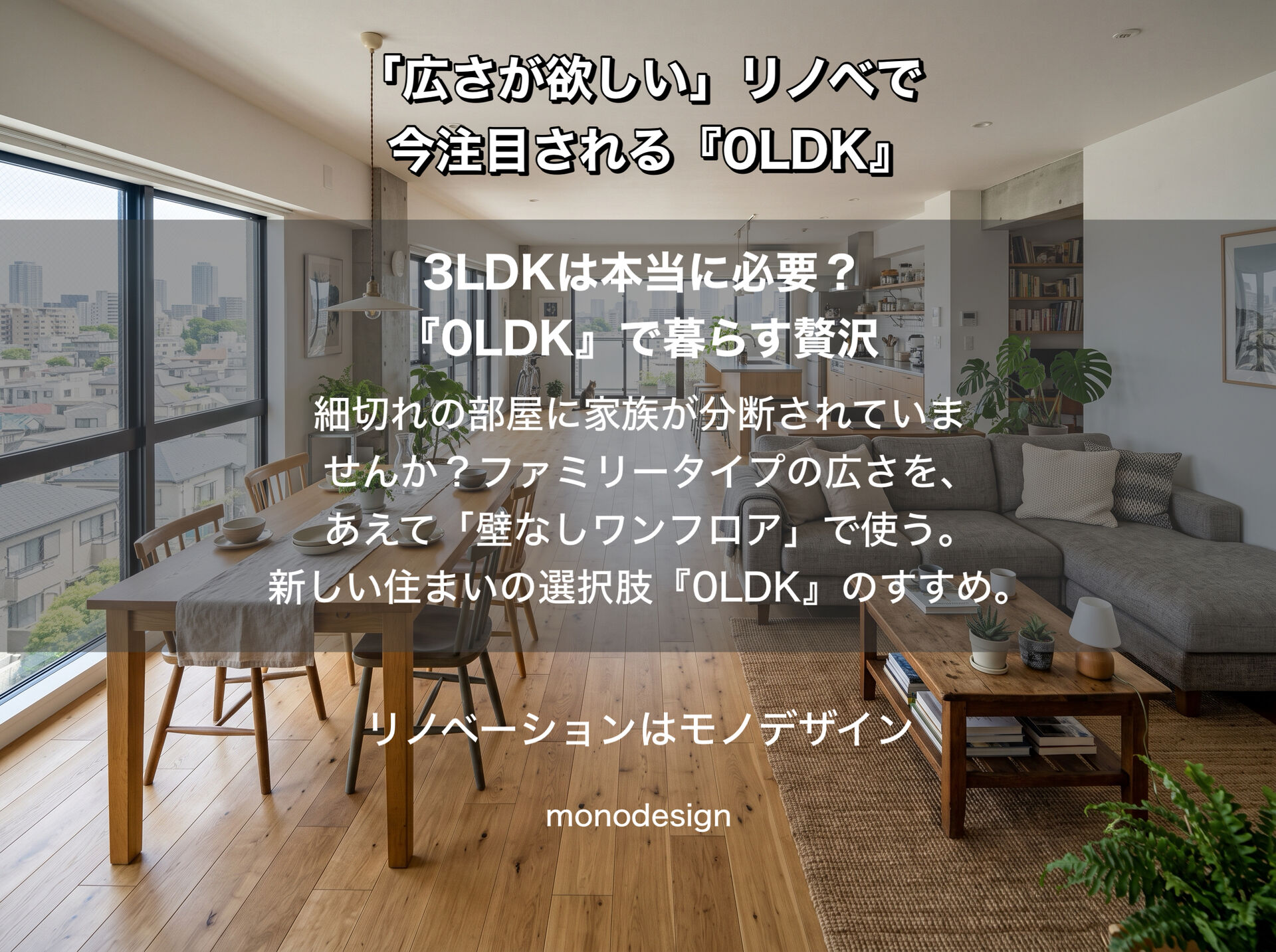 4LDKは本当に必要？あえて『0LDK』にする人が増えている理由