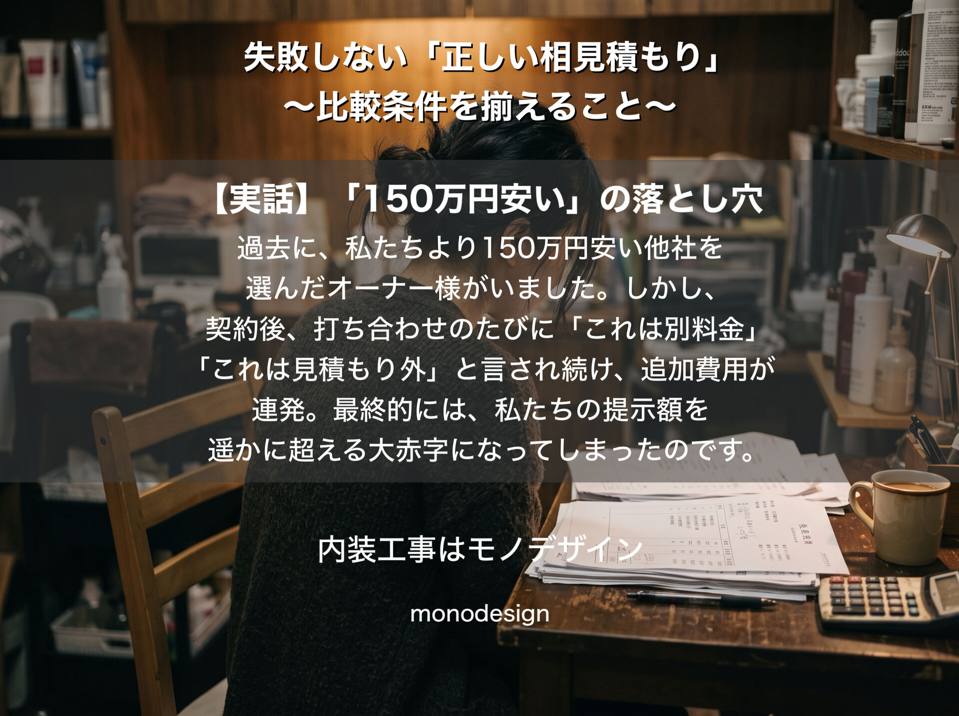 【美容室オーナー必見】内装工事で後悔しない「正しい相見積もり」の取り方｜大阪の店舗デザイン会社が解説